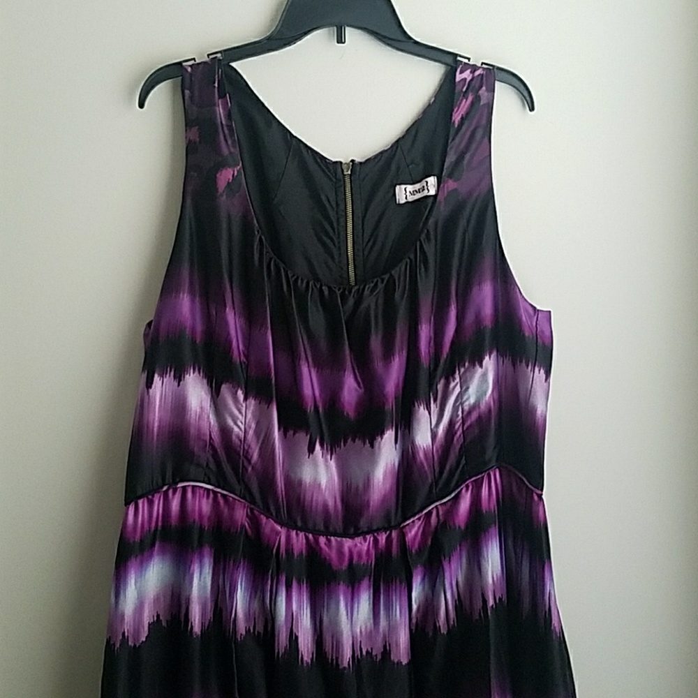 Beautiful purple and black silky plus size dress